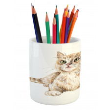 Hand Drawn Ginger Kitten Pencil Pen Holder