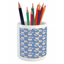 Maneki-Neko Cats Pattern Pencil Pen Holder