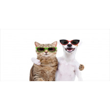 Cat and Dog in Sunglasses Pencil Pen Holder