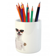 Cat and Dog in Sunglasses Pencil Pen Holder