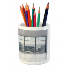 Big Window Downtown View Pencil Pen Holder