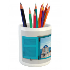 Greece Oia Building Pencil Pen Holder