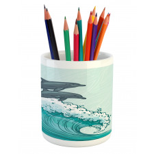 Sea Waves Sketch Art Pencil Pen Holder