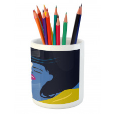 Lady Portrait Pencil Pen Holder