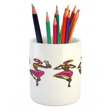 African Lady Dancers Pencil Pen Holder