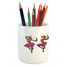 African Lady Dancers Pencil Pen Holder