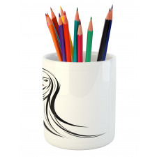 Long Straight Hair Pencil Pen Holder