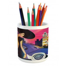 Upscale Cityscape Pencil Pen Holder