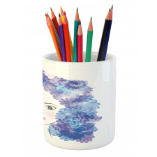 Surreal Floral Girl Pencil Pen Holder