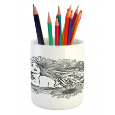 Chamomile Flowers Pencil Pen Holder