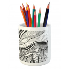 Surreal Striped Hair Pencil Pen Holder