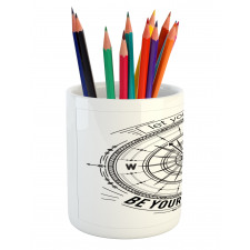 Monochrome Compass Pencil Pen Holder