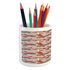 Jungle Fall Mushrooms Pencil Pen Holder