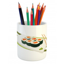 Sushi Maki Plate Chopsticks Pencil Pen Holder