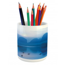 Sunrise Bamboo Raft China Pencil Pen Holder