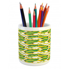 Tropical Fruit and Leaves Pencil Pen Holder