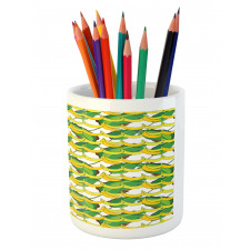 Tropical Fruit and Leaves Pencil Pen Holder