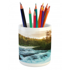 Sunrise Springtime Pines Pencil Pen Holder