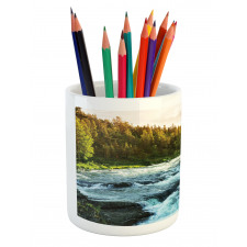 Sunrise Springtime Pines Pencil Pen Holder