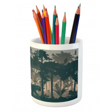 Spooky Forest and Animals Pencil Pen Holder