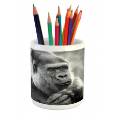 Close up Shot Ape Animal Pencil Pen Holder