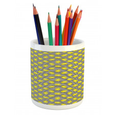 Citrus Motif Stripes Art Pencil Pen Holder