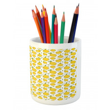 Citrus Fruits Leaves Art Pencil Pen Holder