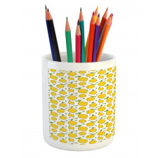 Citrus Fruits Leaves Art Pencil Pen Holder