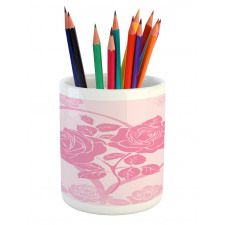 Roses in Heart Pencil Pen Holder