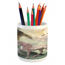 Fantasy Leaves Birds Pencil Pen Holder