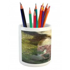 Fantasy Leaves Birds Pencil Pen Holder