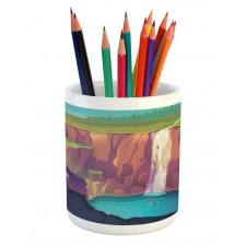 Rural Scene Waterfall Pencil Pen Holder