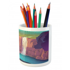 Rural Scene Waterfall Pencil Pen Holder