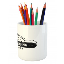 Snowboarding Calligraphy Pencil Pen Holder