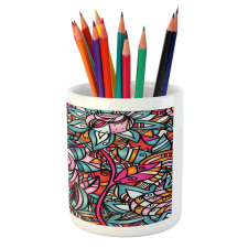 Abstract Sunflower Pencil Pen Holder