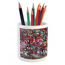 Abstract Sunflower Pencil Pen Holder