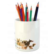 Funny Pet Breeds Cartoon Pencil Pen Holder