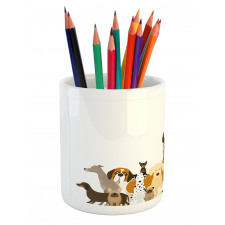 Funny Pet Breeds Cartoon Pencil Pen Holder