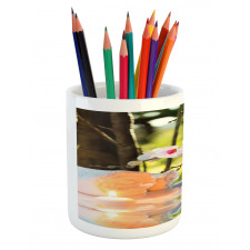 Spa with Candles Orchids Pencil Pen Holder