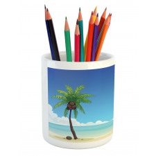 Exotic View Tree and Coconuts Pencil Pen Holder