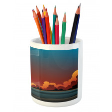 Dramatic Sunset Scene Pattern Pencil Pen Holder