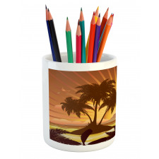 Digital Graphics Sunset Scene Pencil Pen Holder