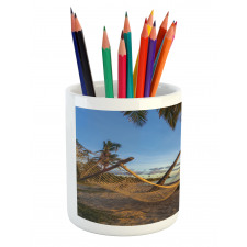 Summer Time Hammock on a Beach Pencil Pen Holder