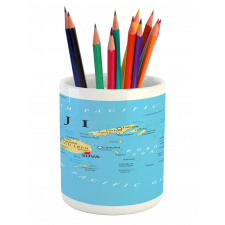 Political Map Capital Suva Pencil Pen Holder