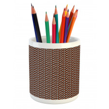 Retro Look Geometric Shapes Pencil Pen Holder