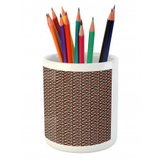 Retro Look Geometric Shapes Pencil Pen Holder