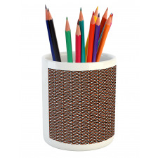 Retro Look Geometric Shapes Pencil Pen Holder