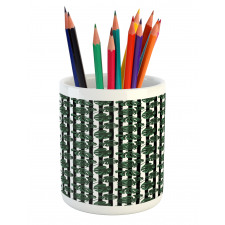 Monstera on Stripes Pencil Pen Holder