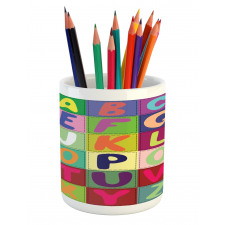 ABC and Fruits Squares Pencil Pen Holder