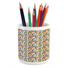 Colorful Animals Initials Pencil Pen Holder